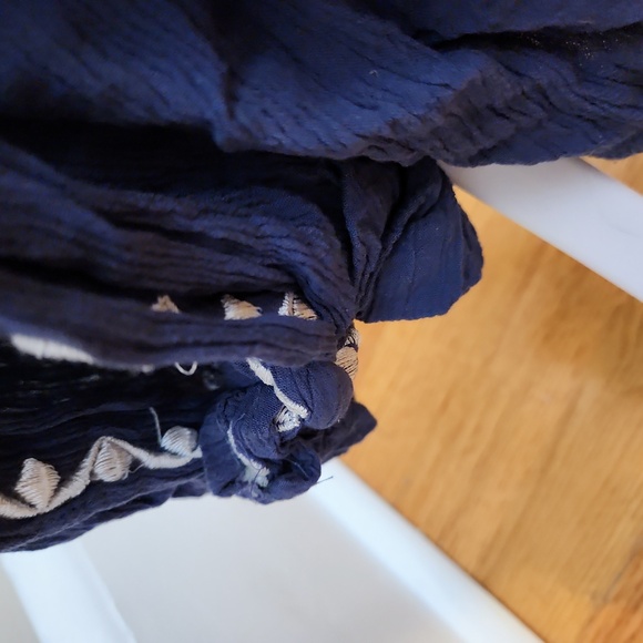 American Rag Size XL Navy Blue White Design Spaghetti Strap Jumpsuit - Picture 7 of 11